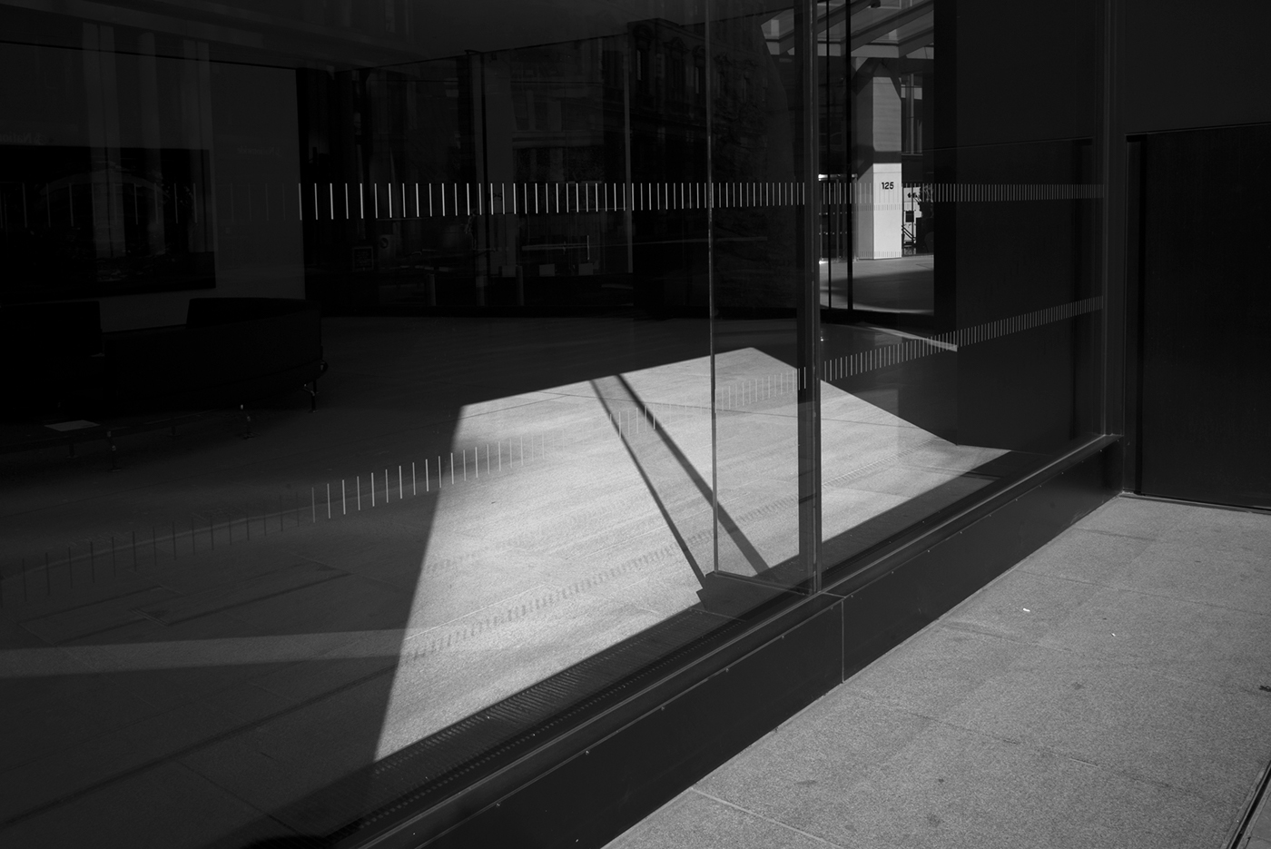 black and white fragments city Urban modern architecture light shadow