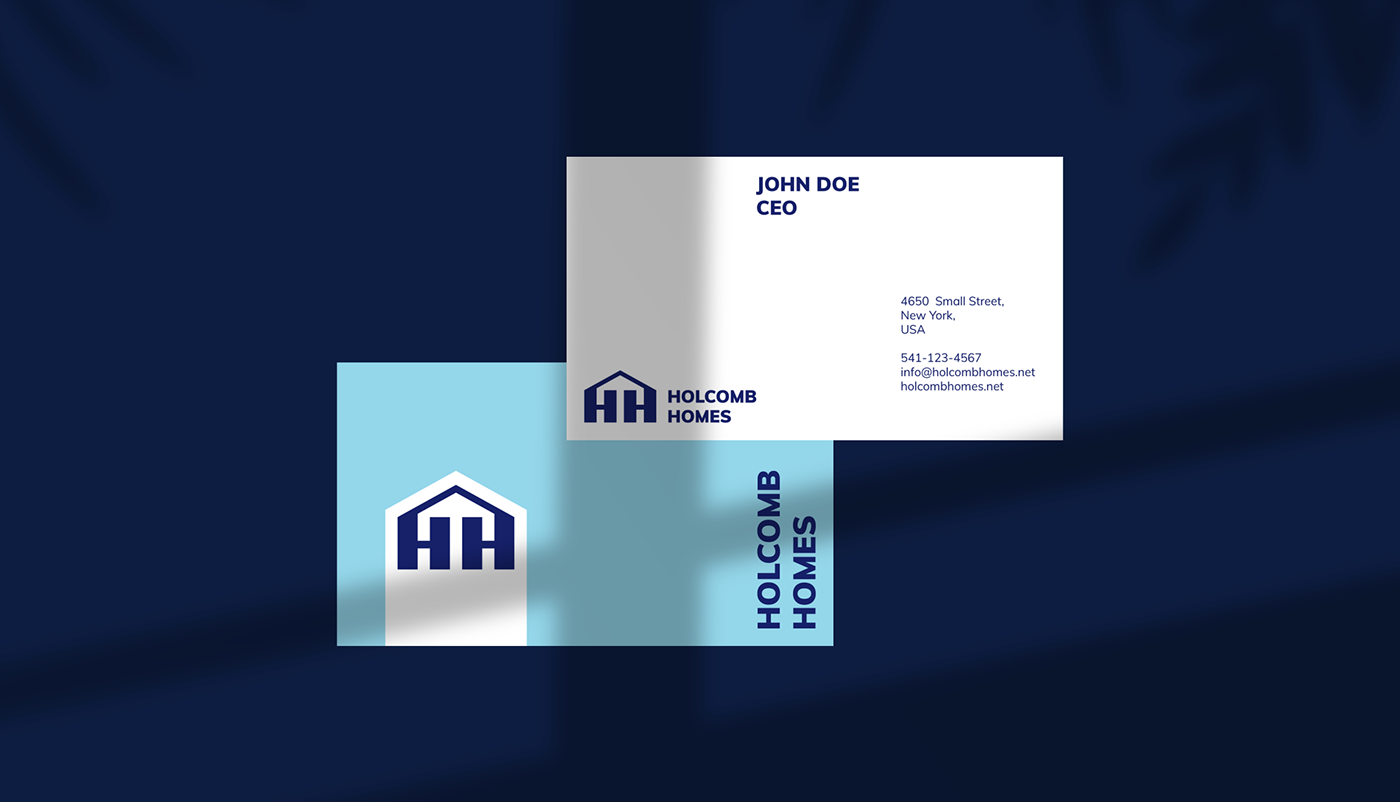 blue branding  business card design graphic home house logo poster real estate