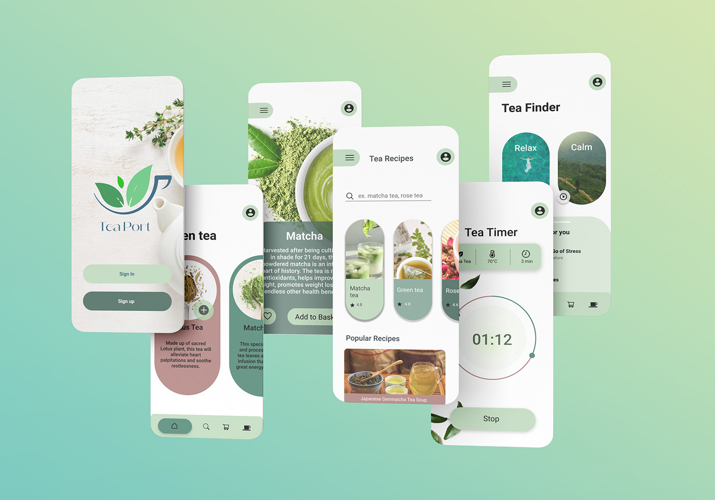 app app design brand identity branding  Figma graphic design  Interaction design  tea UI ux
