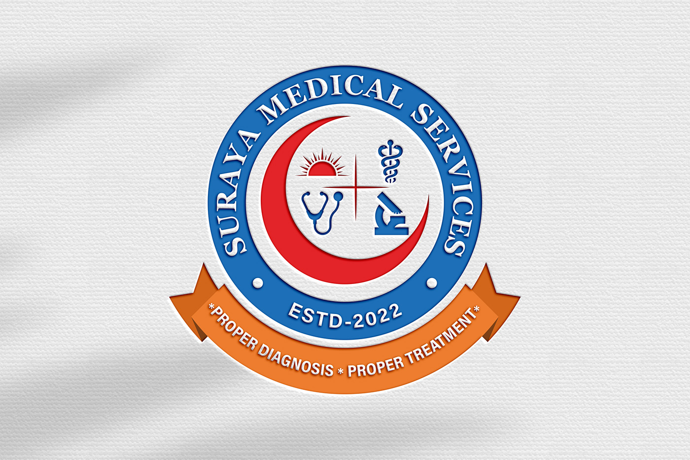 blue brand identity design graphic design  Illustrator logo medical Mockup orange photoshop