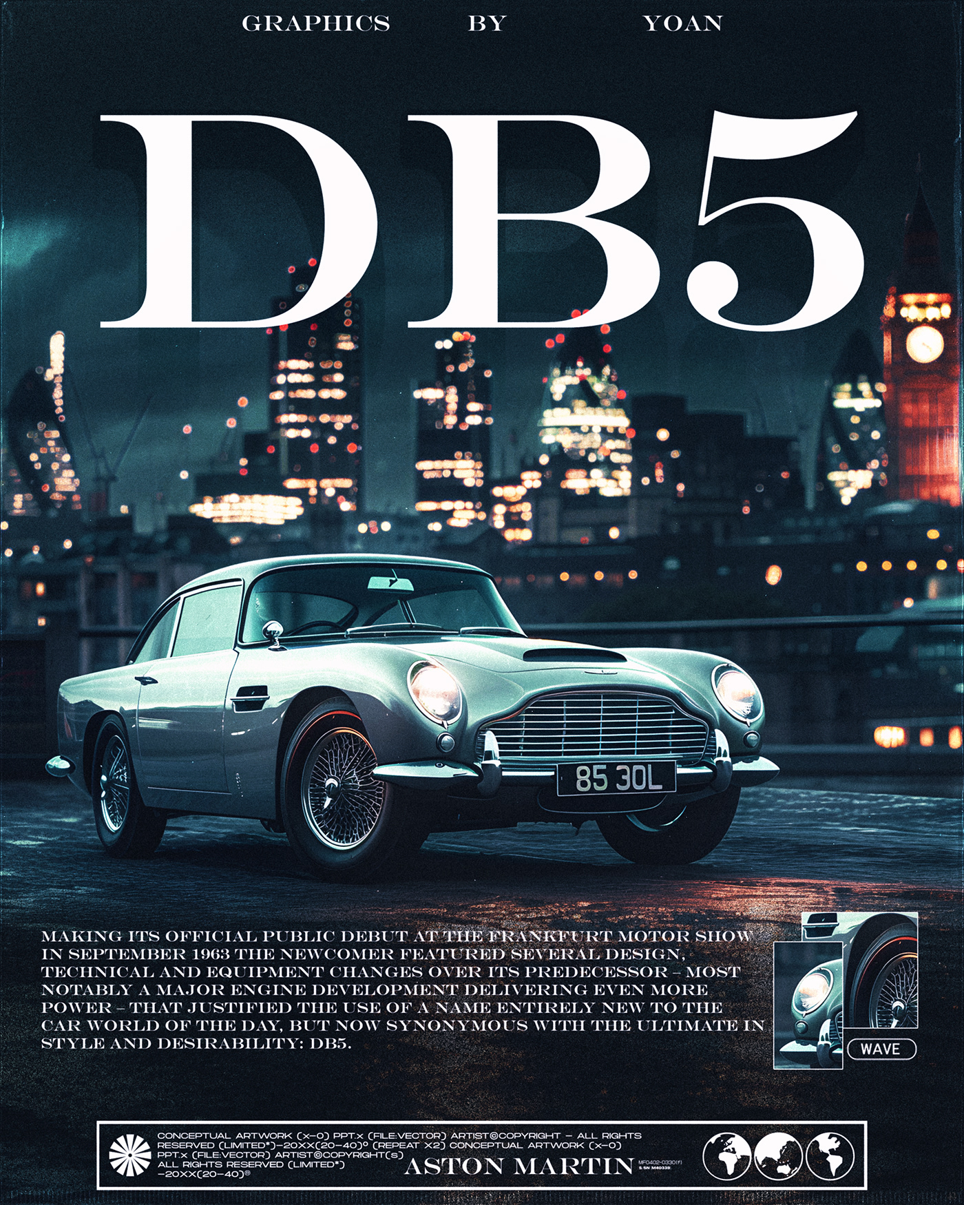 Poster Design car poster graphic design  aston martin DB5