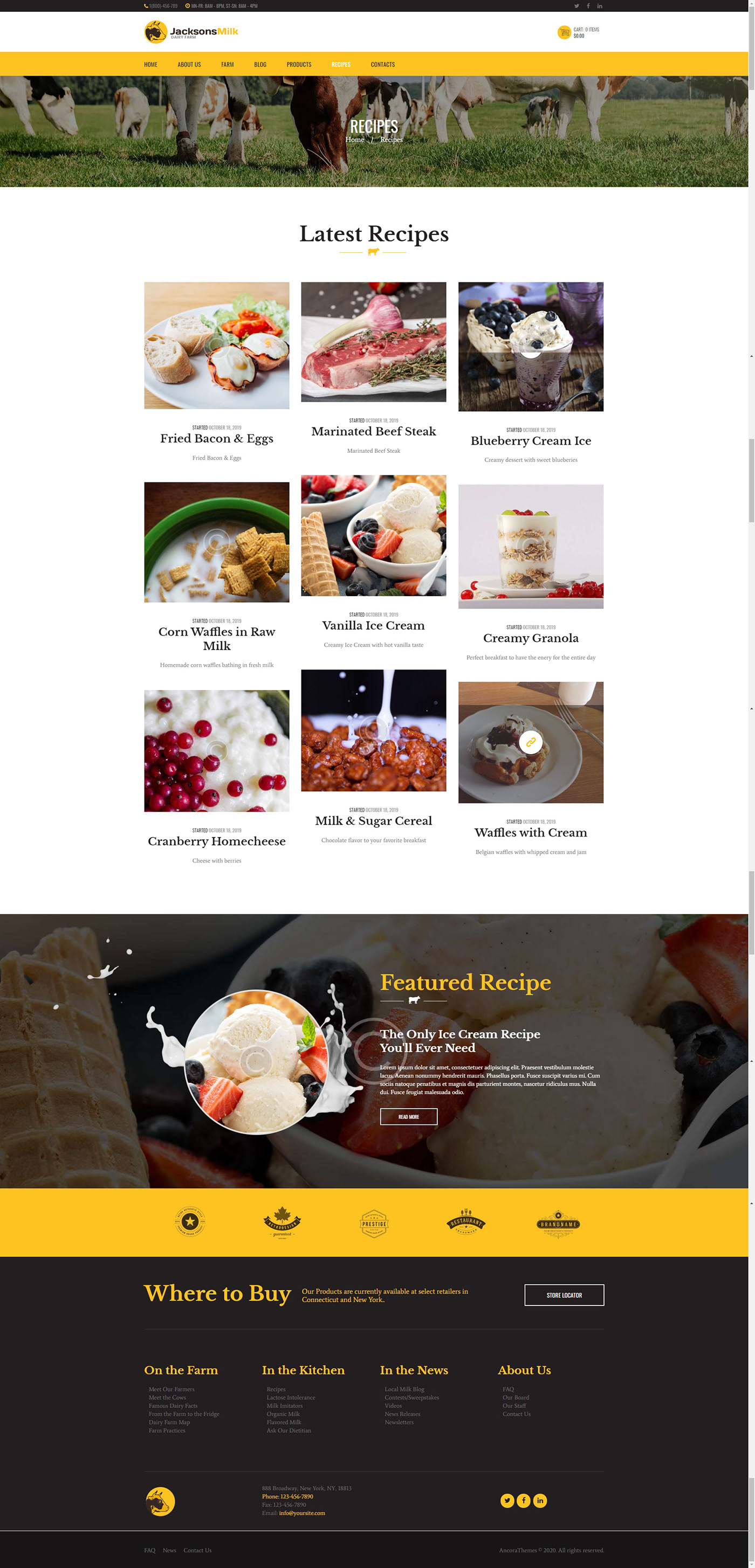 cow customization Dairy design designer firm product professional Website wordpress