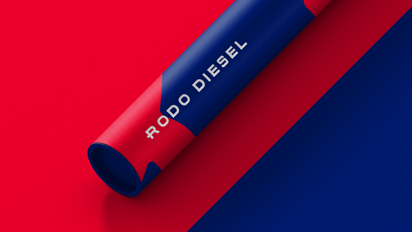 rododiesel Diesel Truck blue red logo design branding  mechanical car