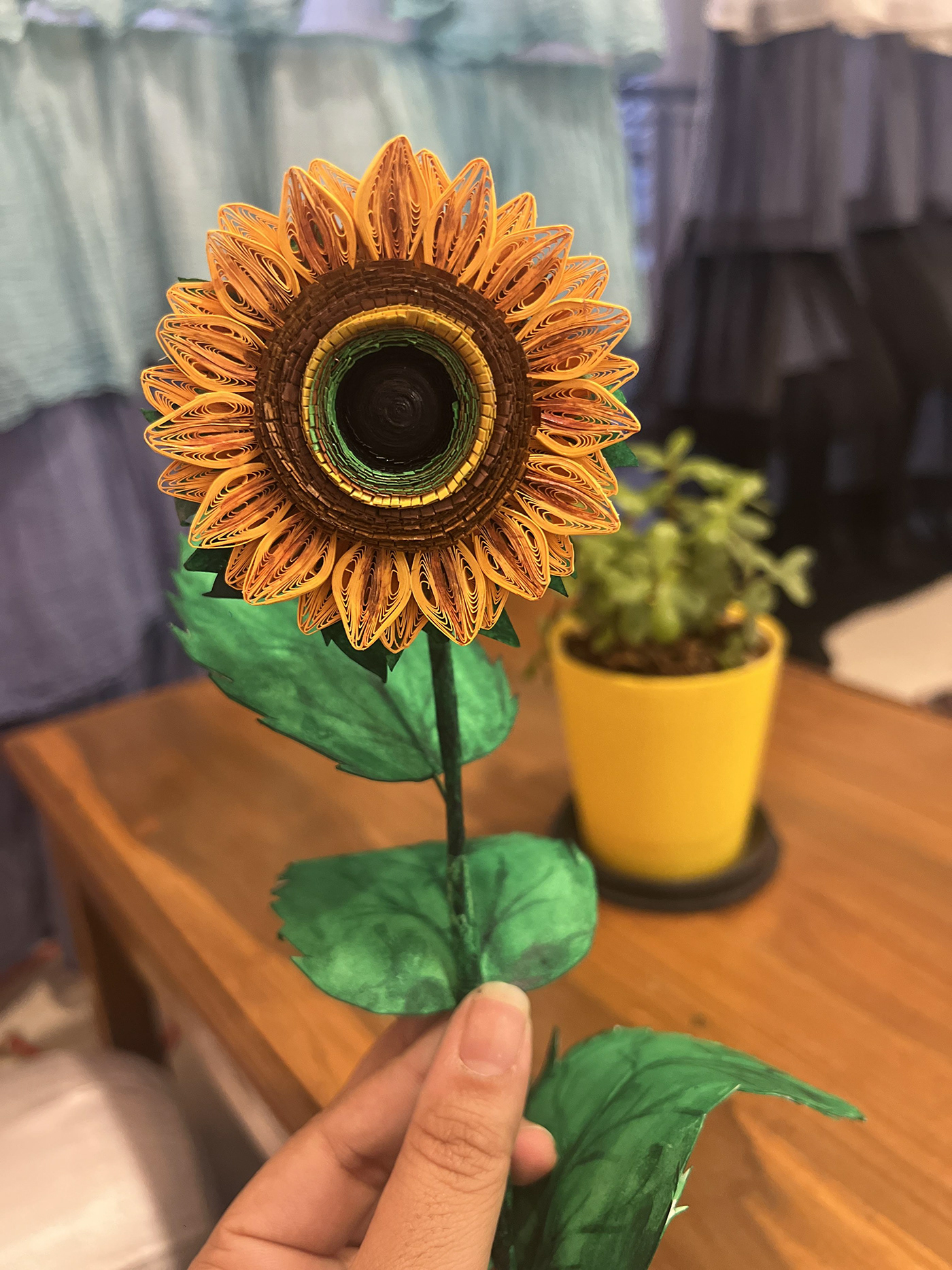 sunflower flower yellow paper paper quilling