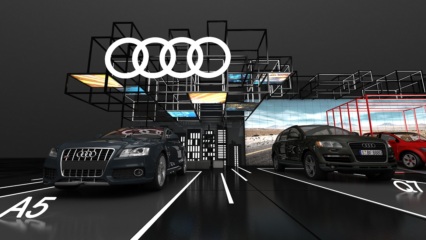 Audi Automech black Cars Exhibition  minimal