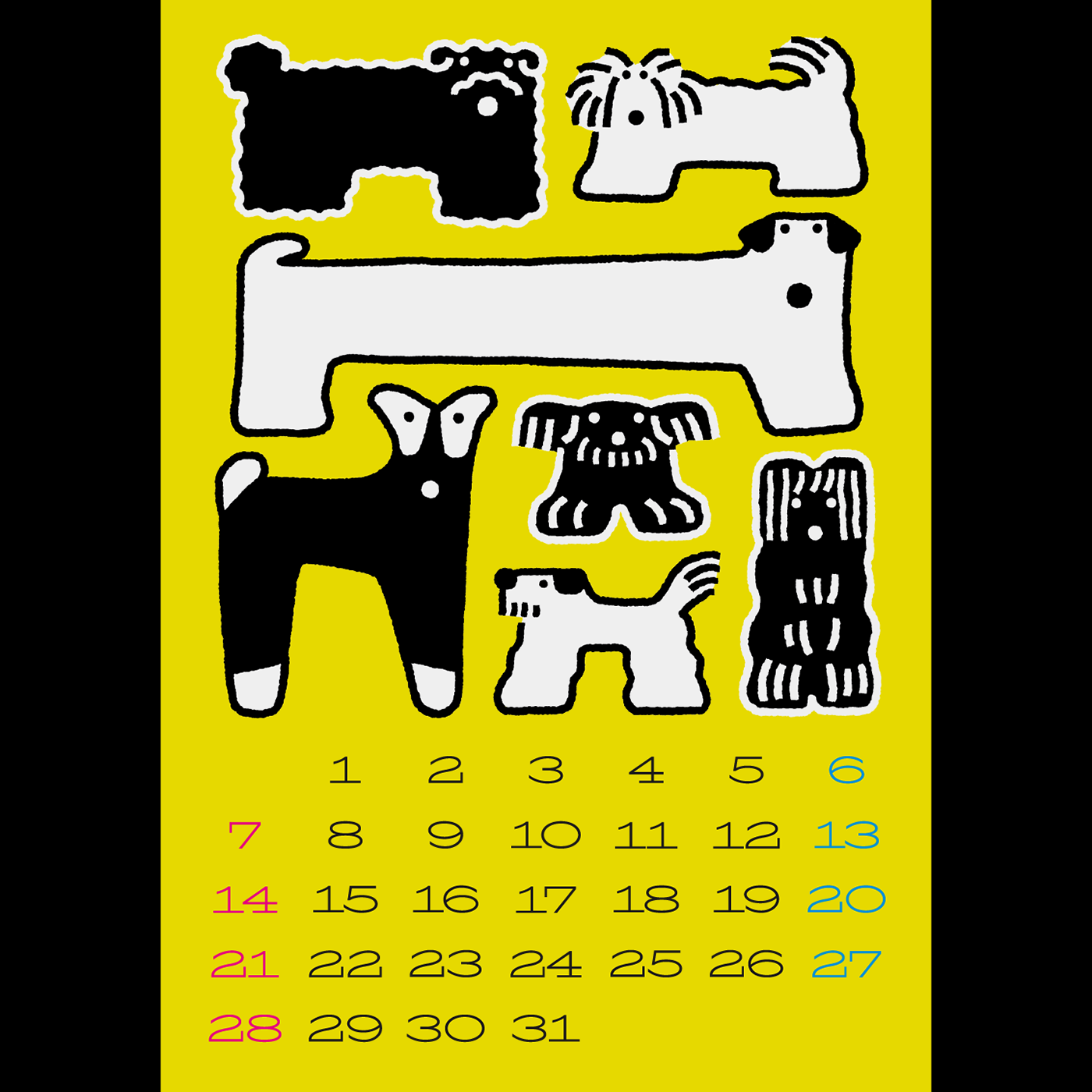 calendar dog ILLUSTRATION 