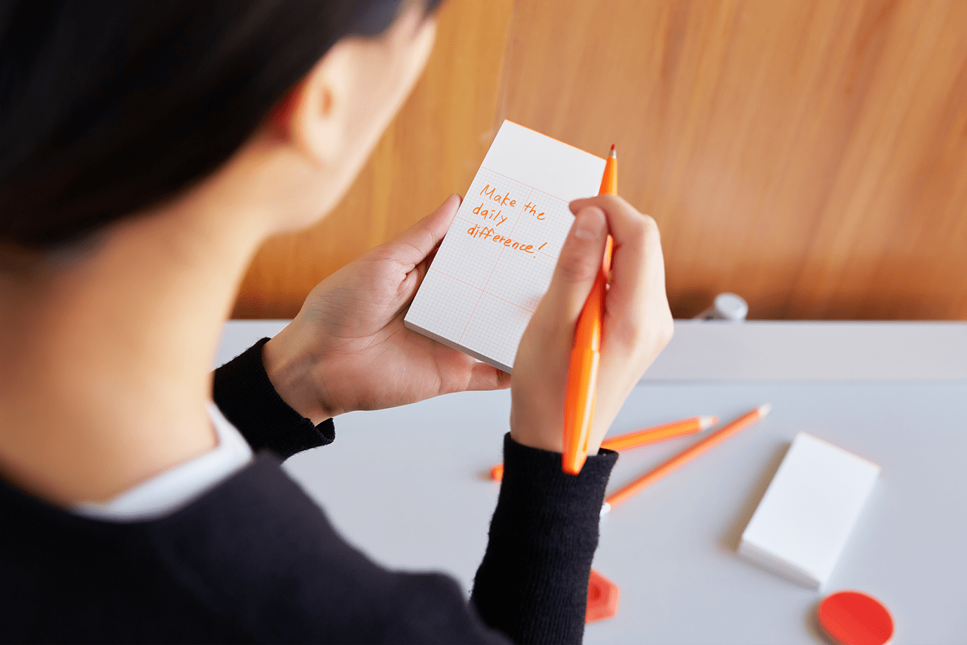 Memo note object oragne PlusX product Stationery