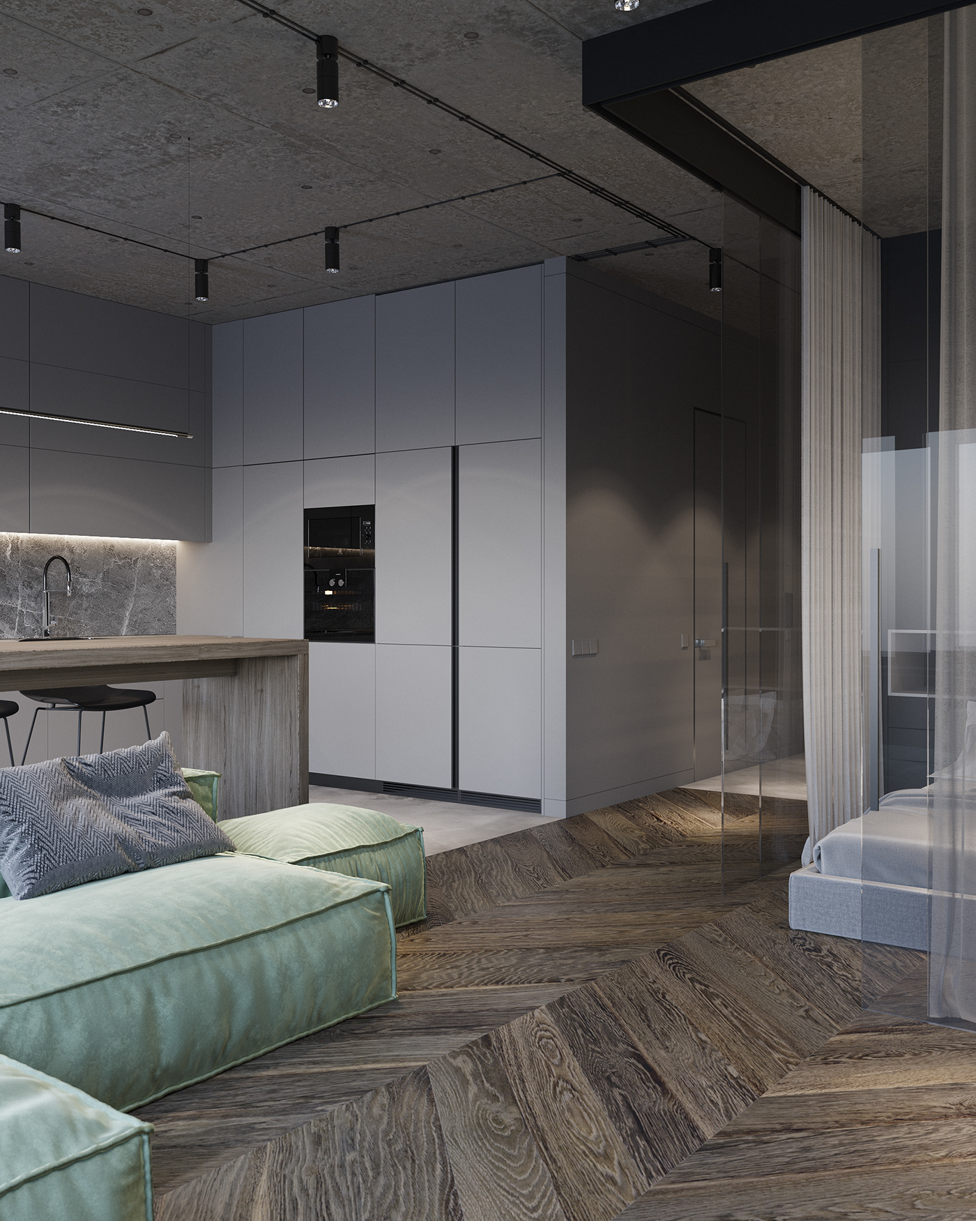 3D Rendering apartment CGI interior design  seeuhauz archviz visualization 3ds max corona modern