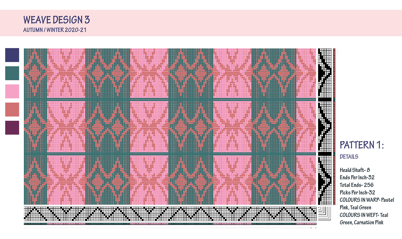 autumn/winter block drafting cad Colour story  DEVELOPING SAMPLES Pastels weaving