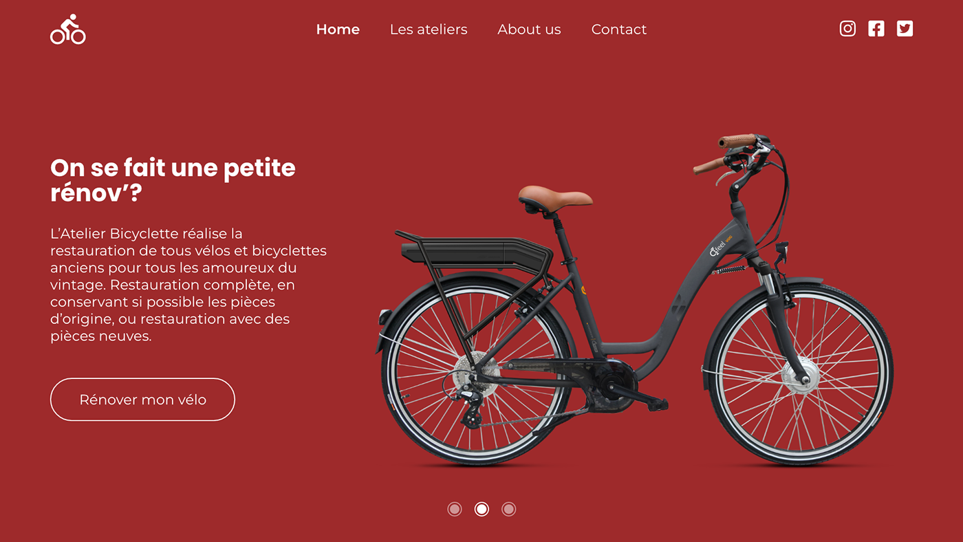 UI desktop design Bike velo colorful Header UI