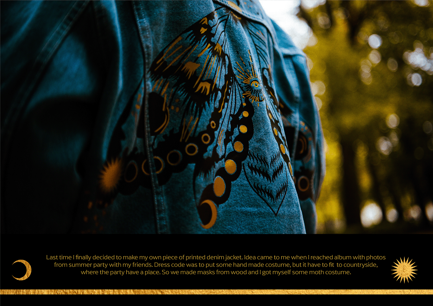 CMA denim fashion denim jacket diy denim jacket jeans styling Live printing moth moth illustration