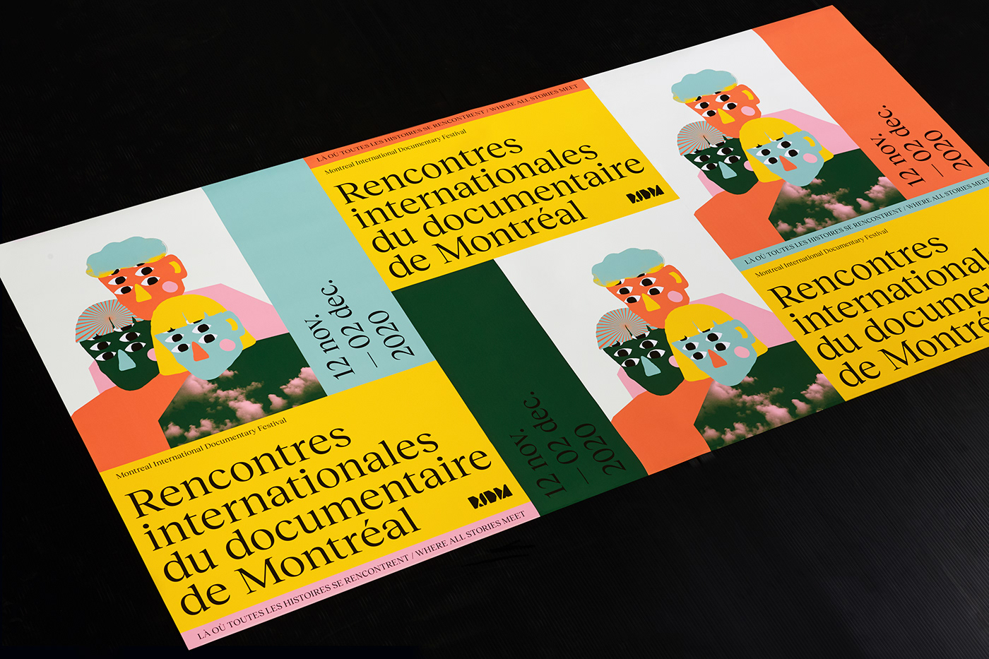 campaign color blocking colorful design Documentary  festival ILLUSTRATION  Montreal poster RIDM