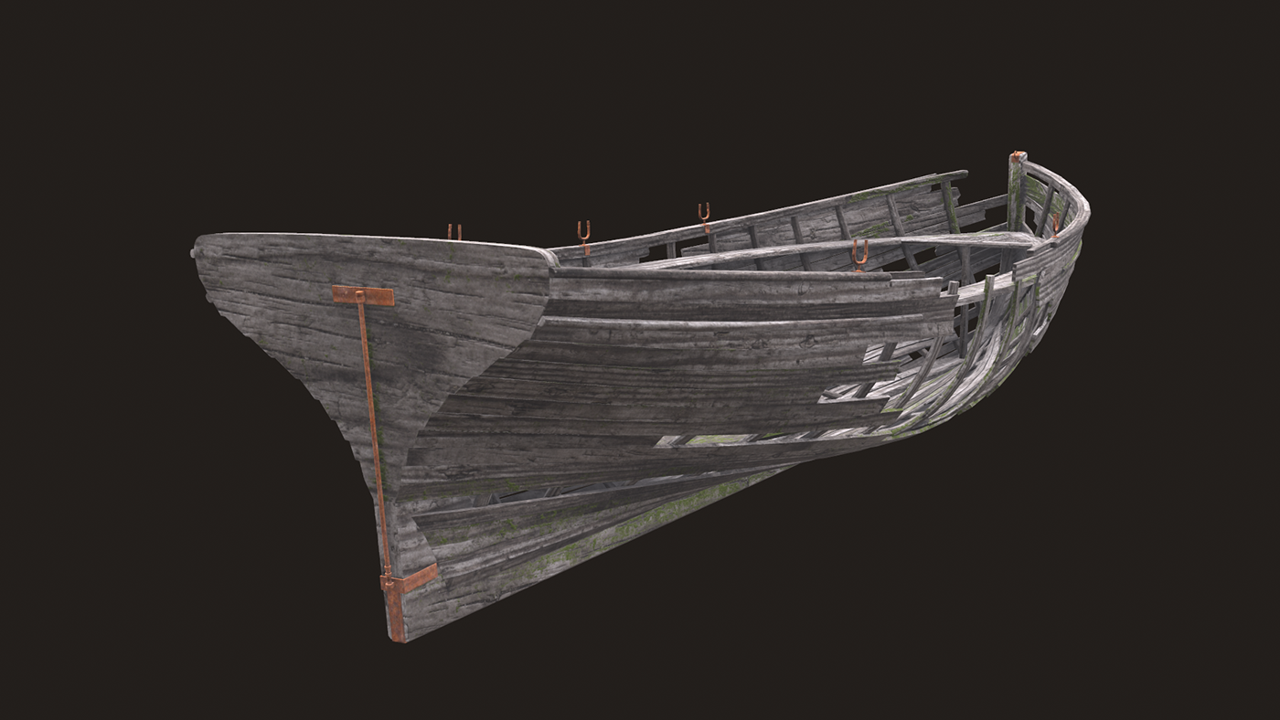 3D boat 3D model boat canoe ruined ruined boat ship watercraft wooden boat