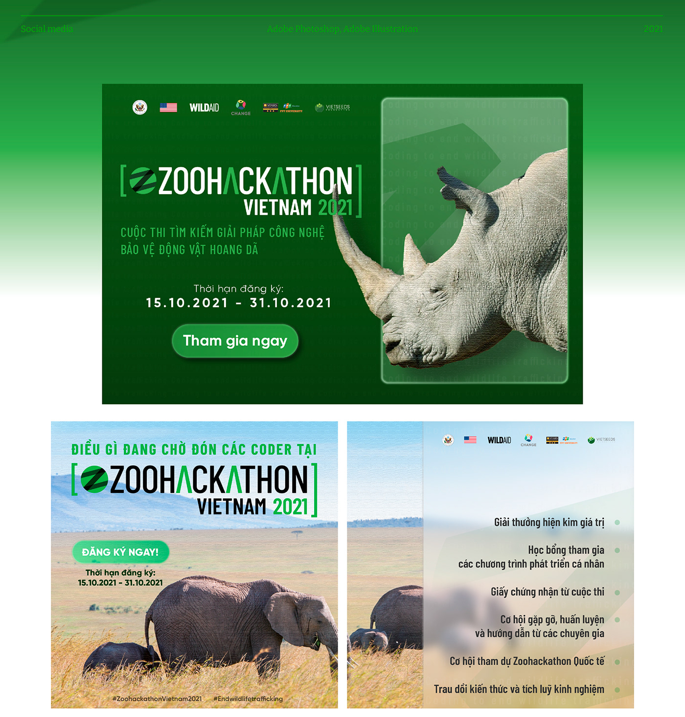 hackathon Event graphic design  wildlife code