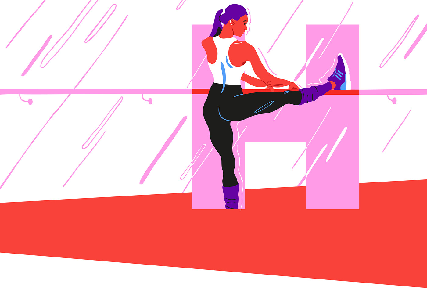 ILLUSTRATION  adidas woman girl feminism letter sport gif animation  March 8