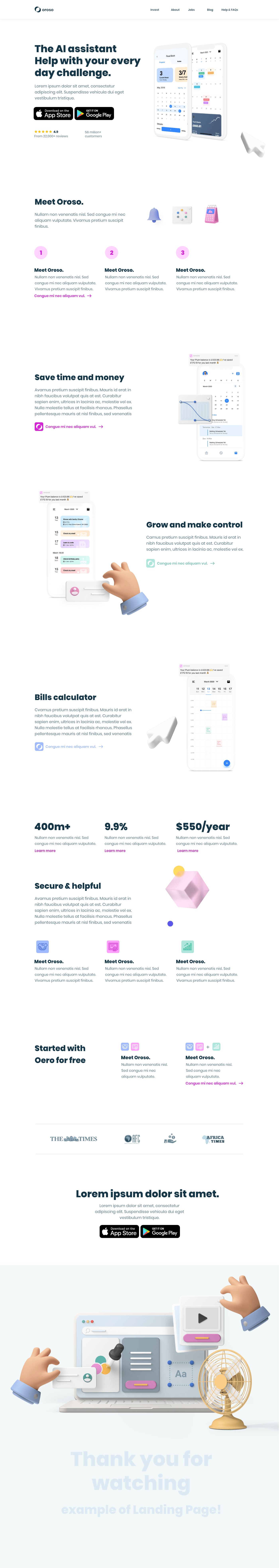 Example of Landing Page