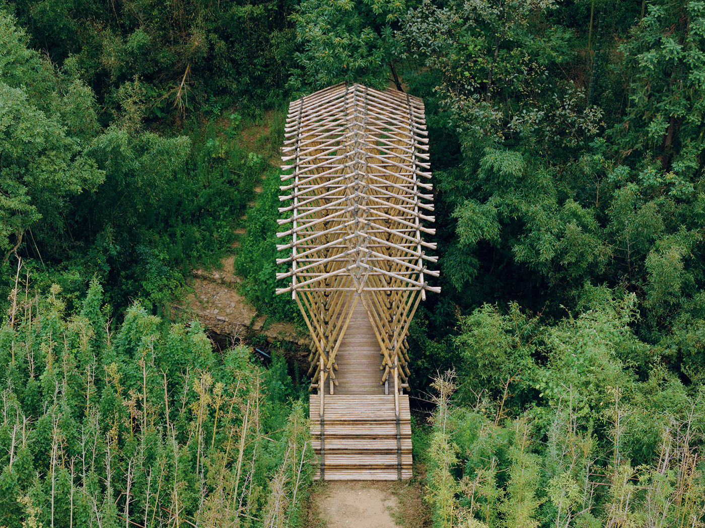 bamboo architecture bridge Landscape