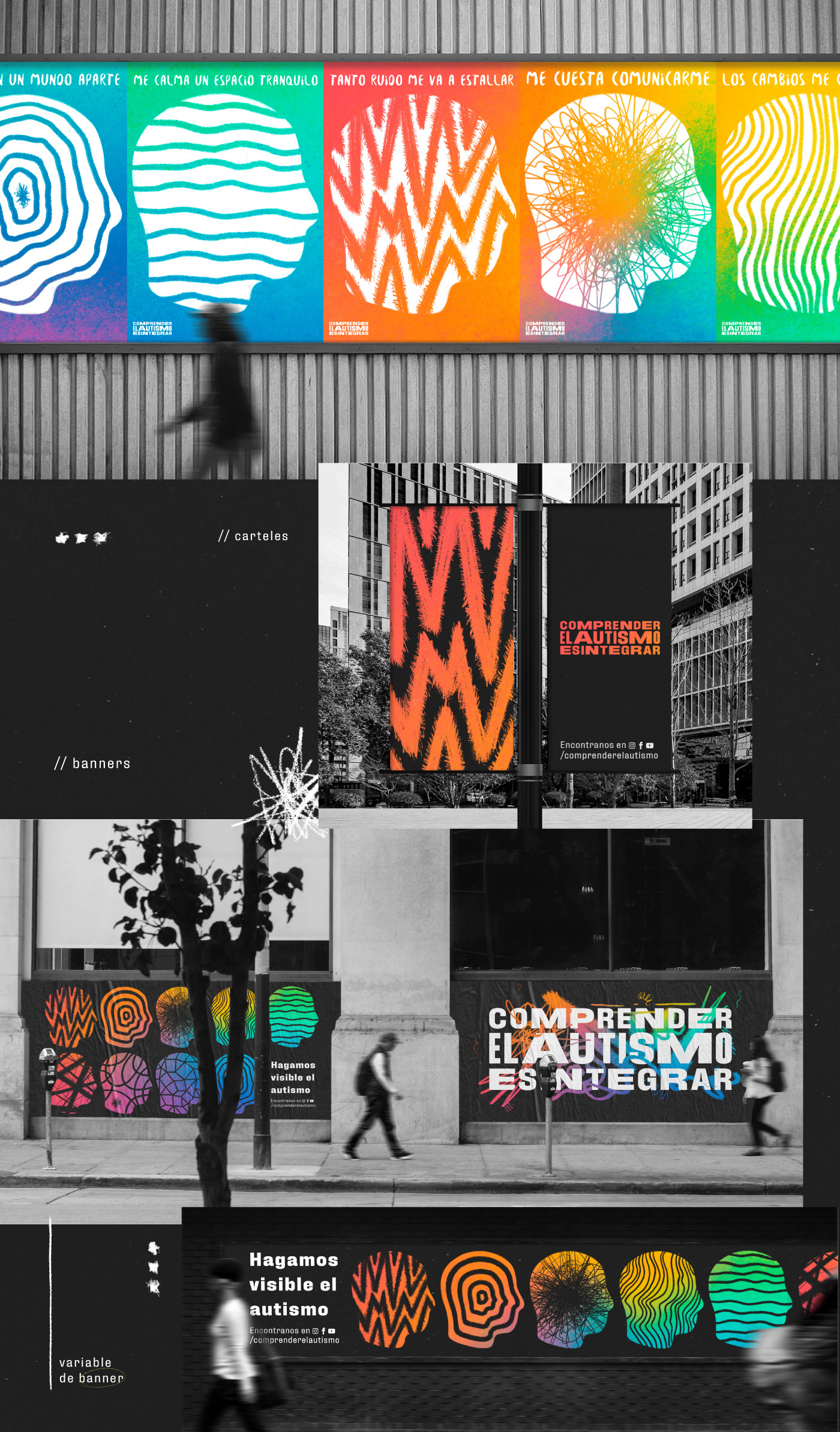 autism autismo Campaign Design Campaña editorial desing graphic design  ILLUSTRATION  poster tea Campaña Social creative gradient