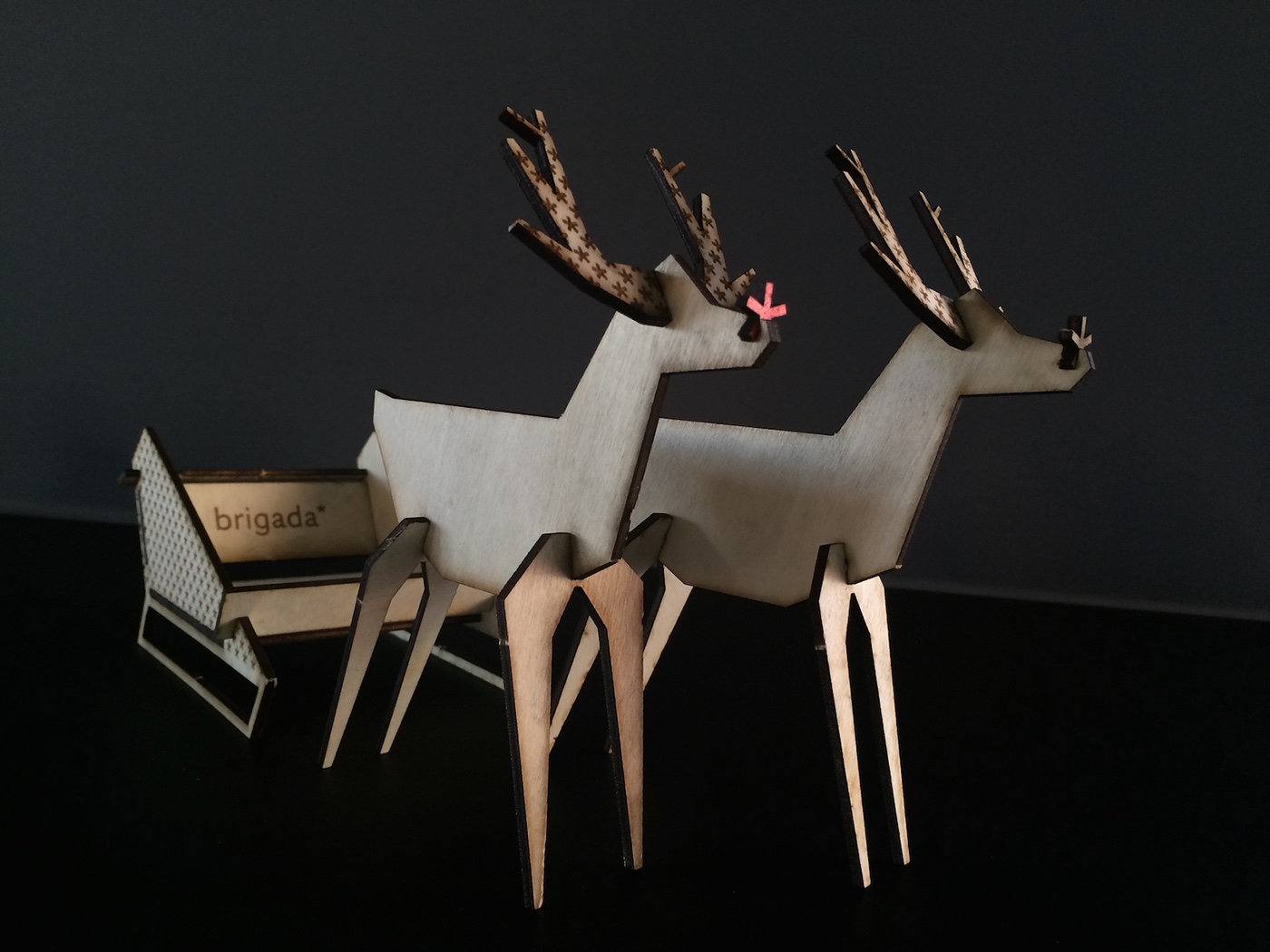product design  gift Christmas DIY creative design deer brand gift wood cut out