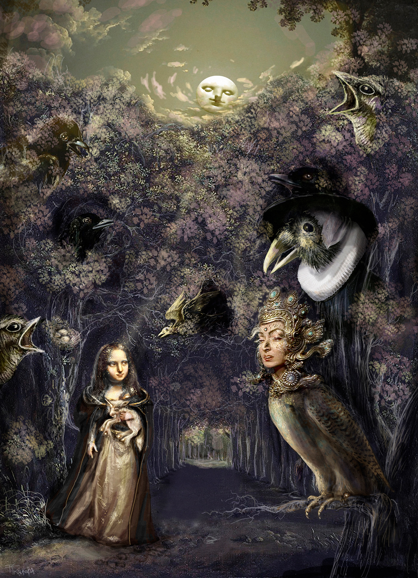Adobe Photoshop art Dark Forest digital illustration fairy tale fantasy Magic   sirens witch nft