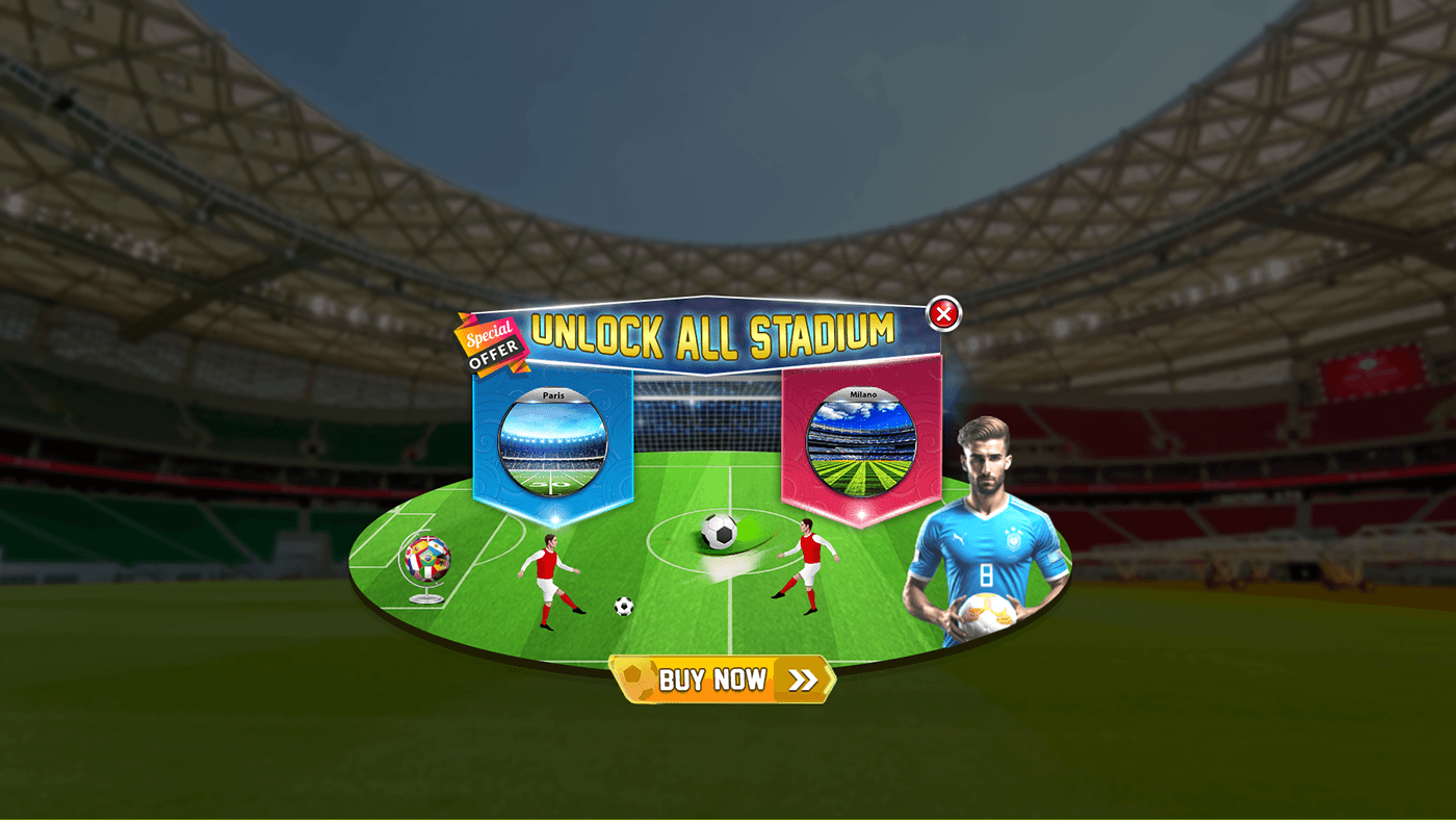 football ui Soccer Game UI unlock all stadium unlock everything