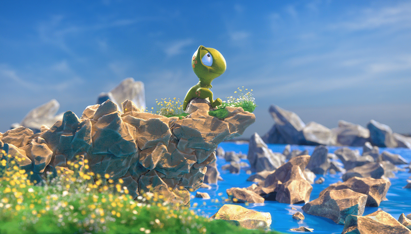 3D cartoon CG Character cliff Dino