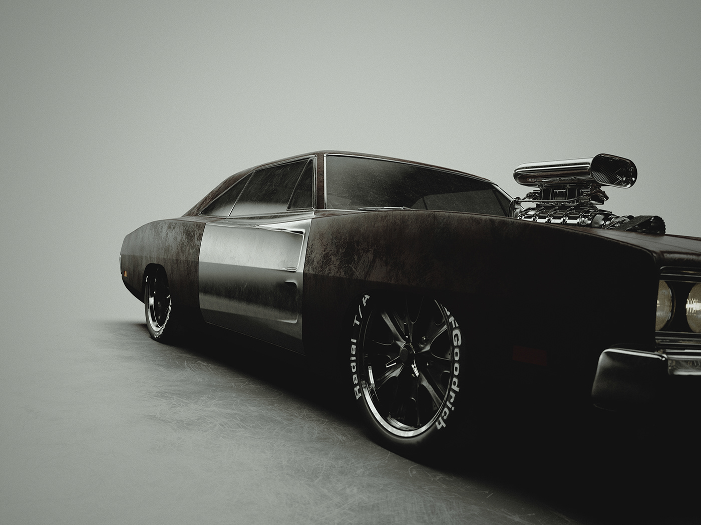 3D automotive   AutomotiveCGI CGI dodge Dodge Charger 1969 Custom keyshot photoshop visualization