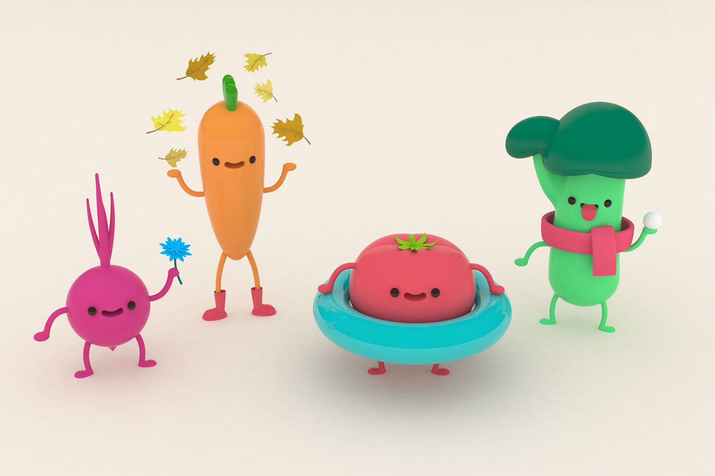 verduras veggies ILLUSTRATION  3D season temporada ilustracion