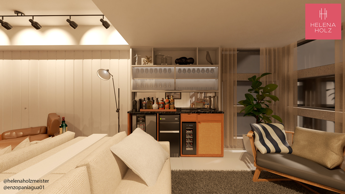 3D apartment architecture indoor interior design  Render rendering SketchUP vray