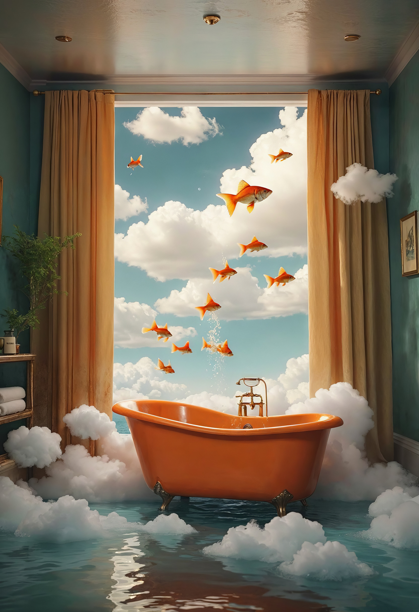 dream clouds cinema 4d ai pink bathroom photoshop