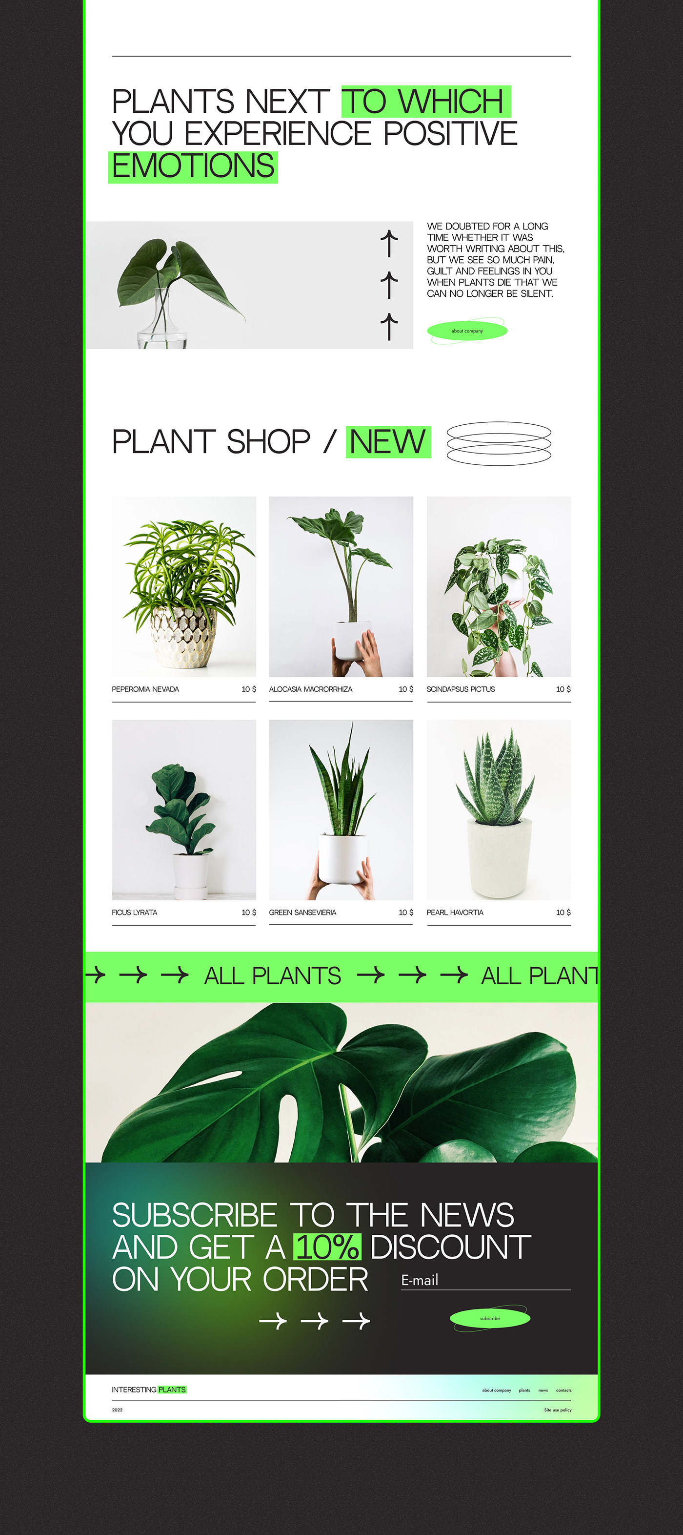 green plants shop ux/ui Webdesign animation  Ecommerce UI ux Web