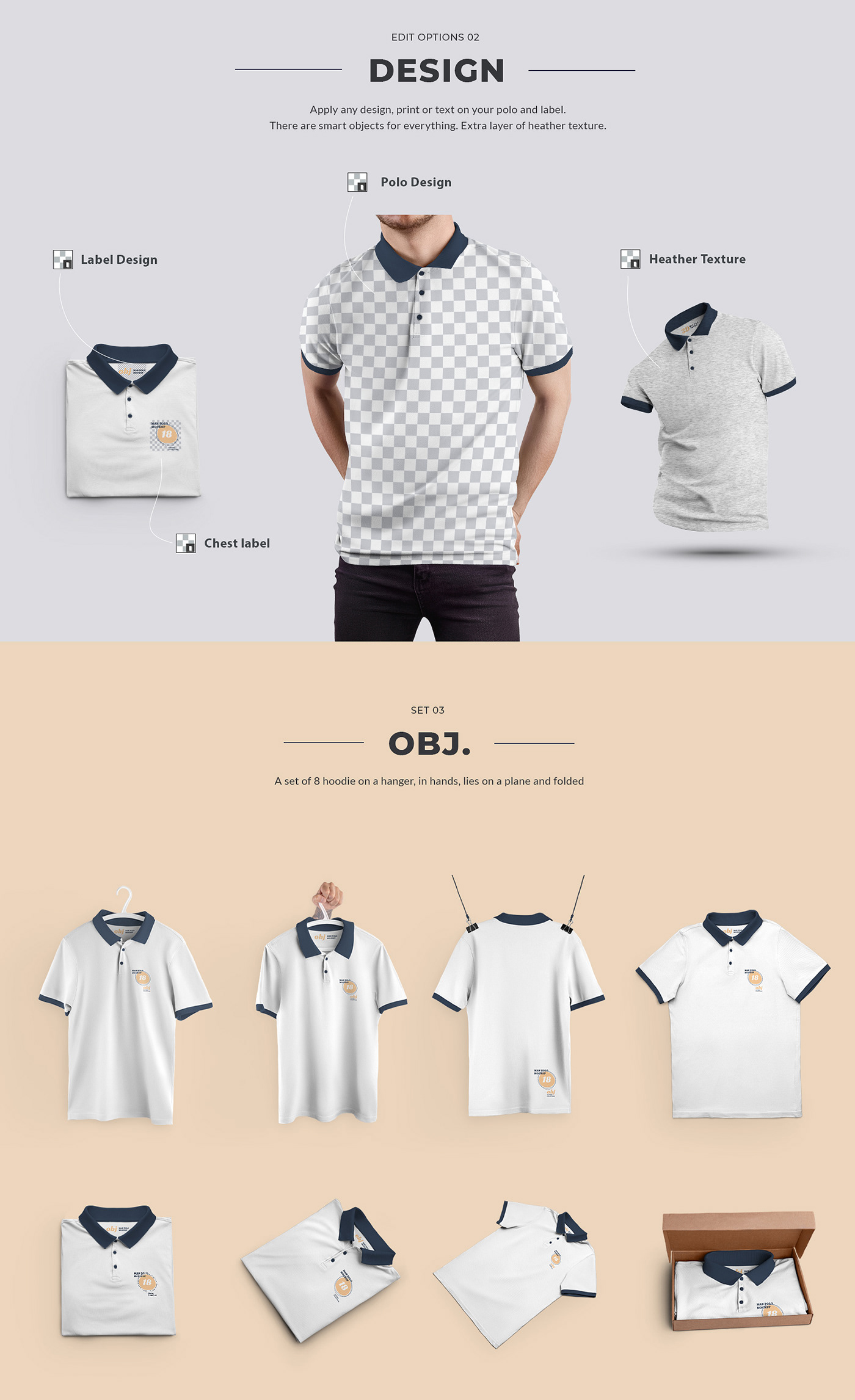 3D apparel Collection December editable free man polo psd tshirt