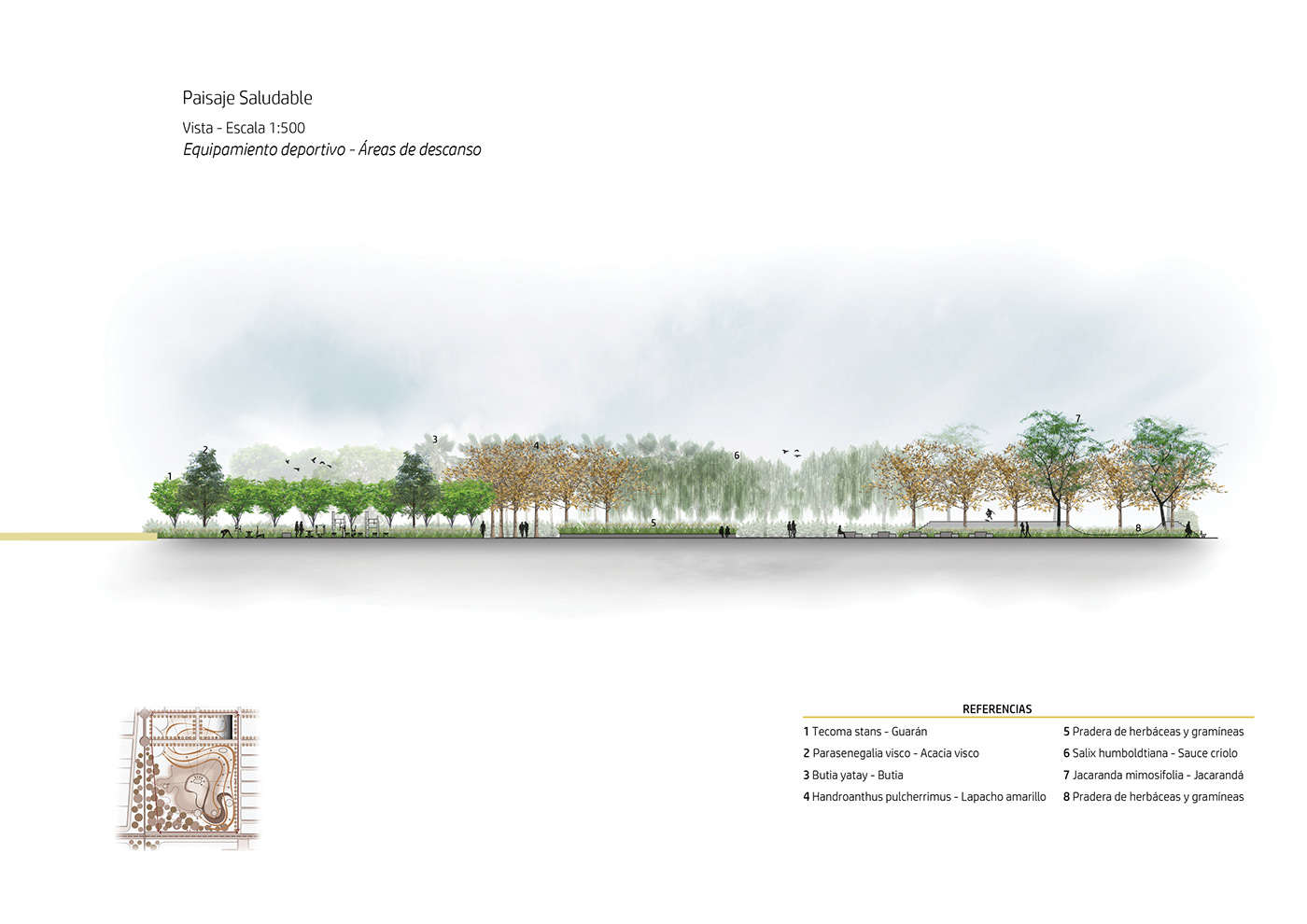 Landscape architecture diseño design Paisajismo Park planos Volume 3D phothoshop