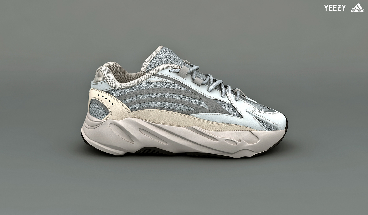 Fashion  kanye yeezy adidas shoes sneaker 3D CGI concept design