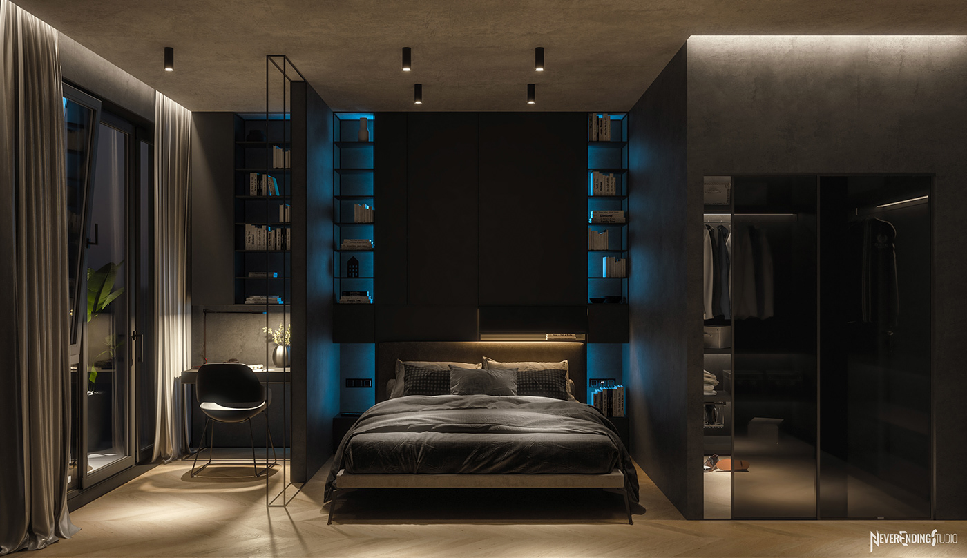 3dsmax archviz black black design CGI dark Interior interiordesign Render vray