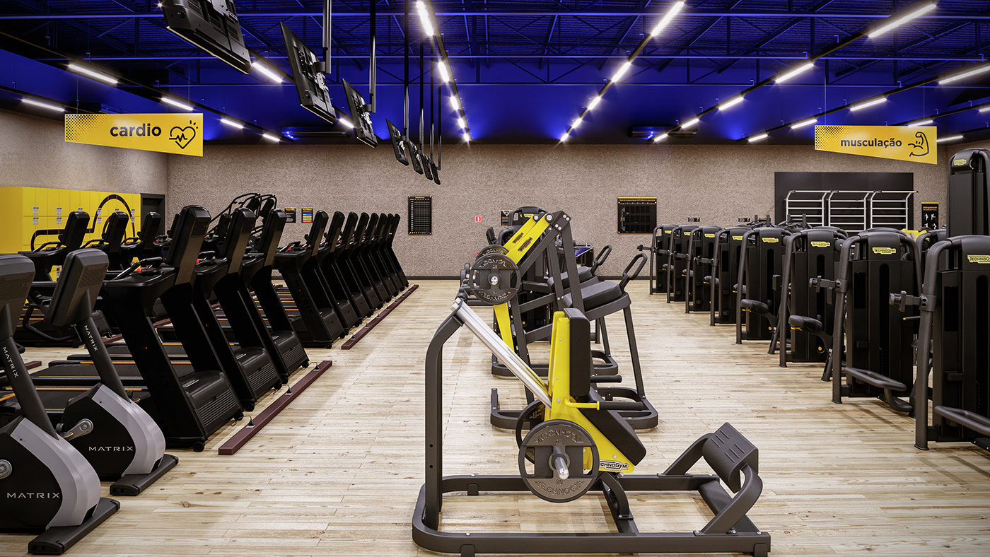 gym academia fitness sport fisiculturismo Smart smartfit Projetos archviz art