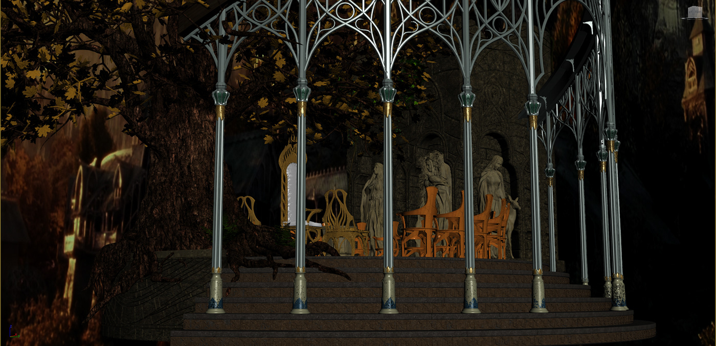 3ds max Council of Elrond elven Maya Middle-earth Rivendell the Hobbit the lord of the rings Zbrush elven architecture