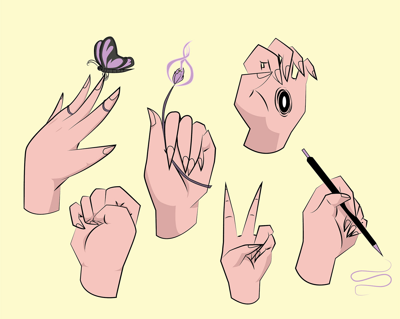 Here are some examples of hand gestures
