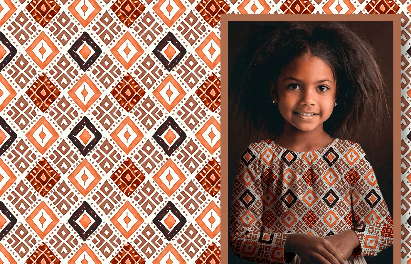 Ethnic pattern textile print surface design Digital Art  Drawing  seamless indigenous digital illustration