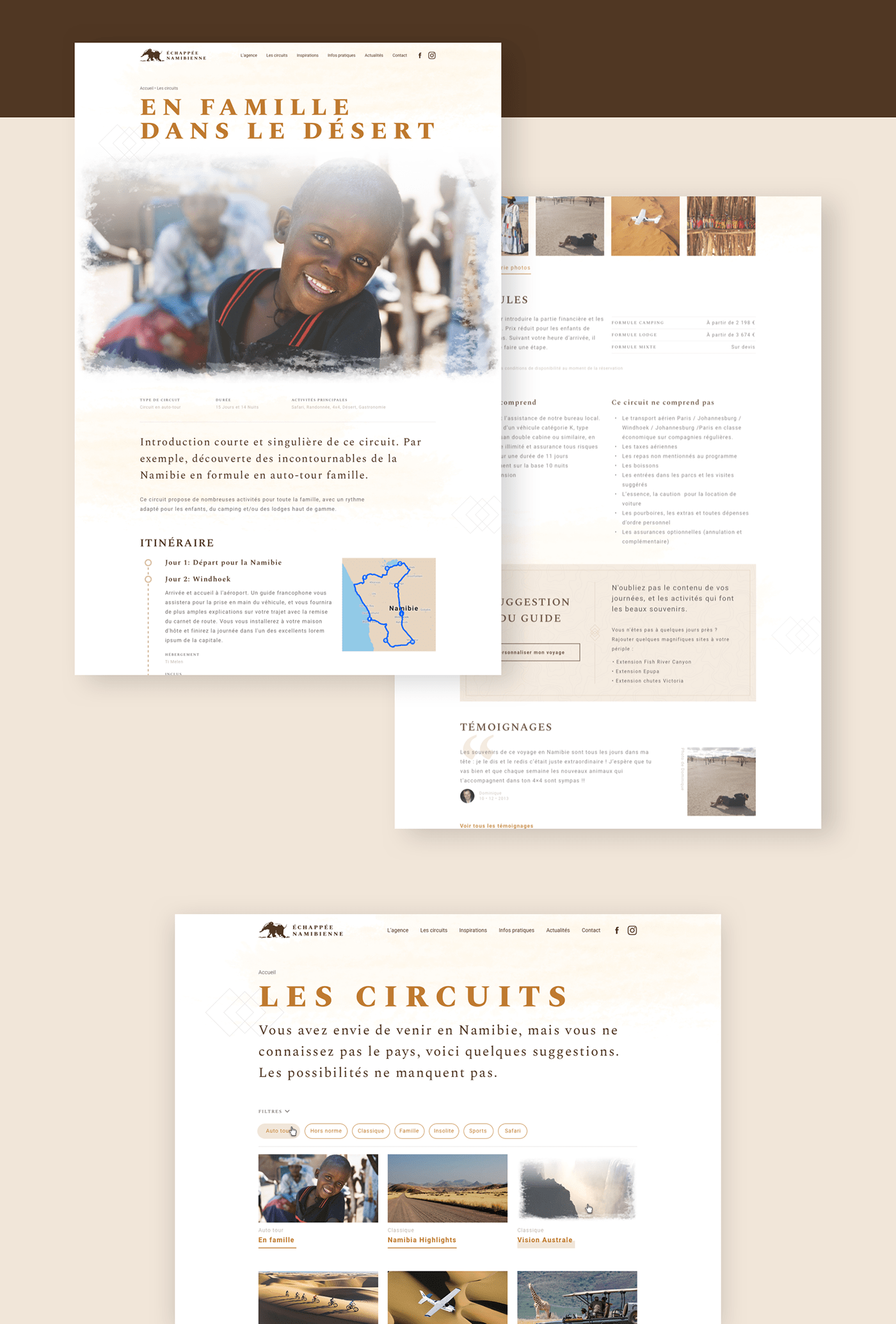 Travel adventure agency Namibia Webdesign wordpress