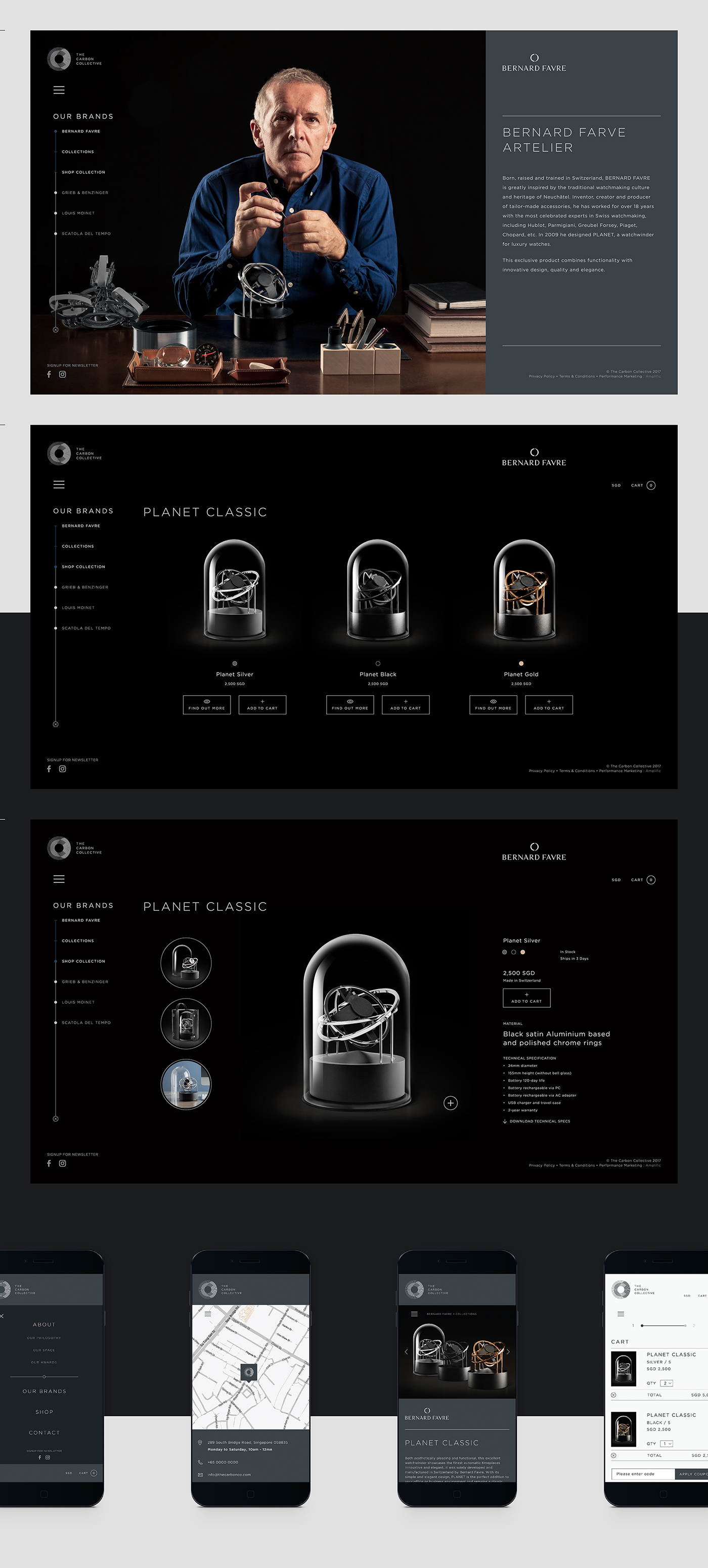 Website Design logo design branding  art direction  interactive singapore luxury lifestyle watch
