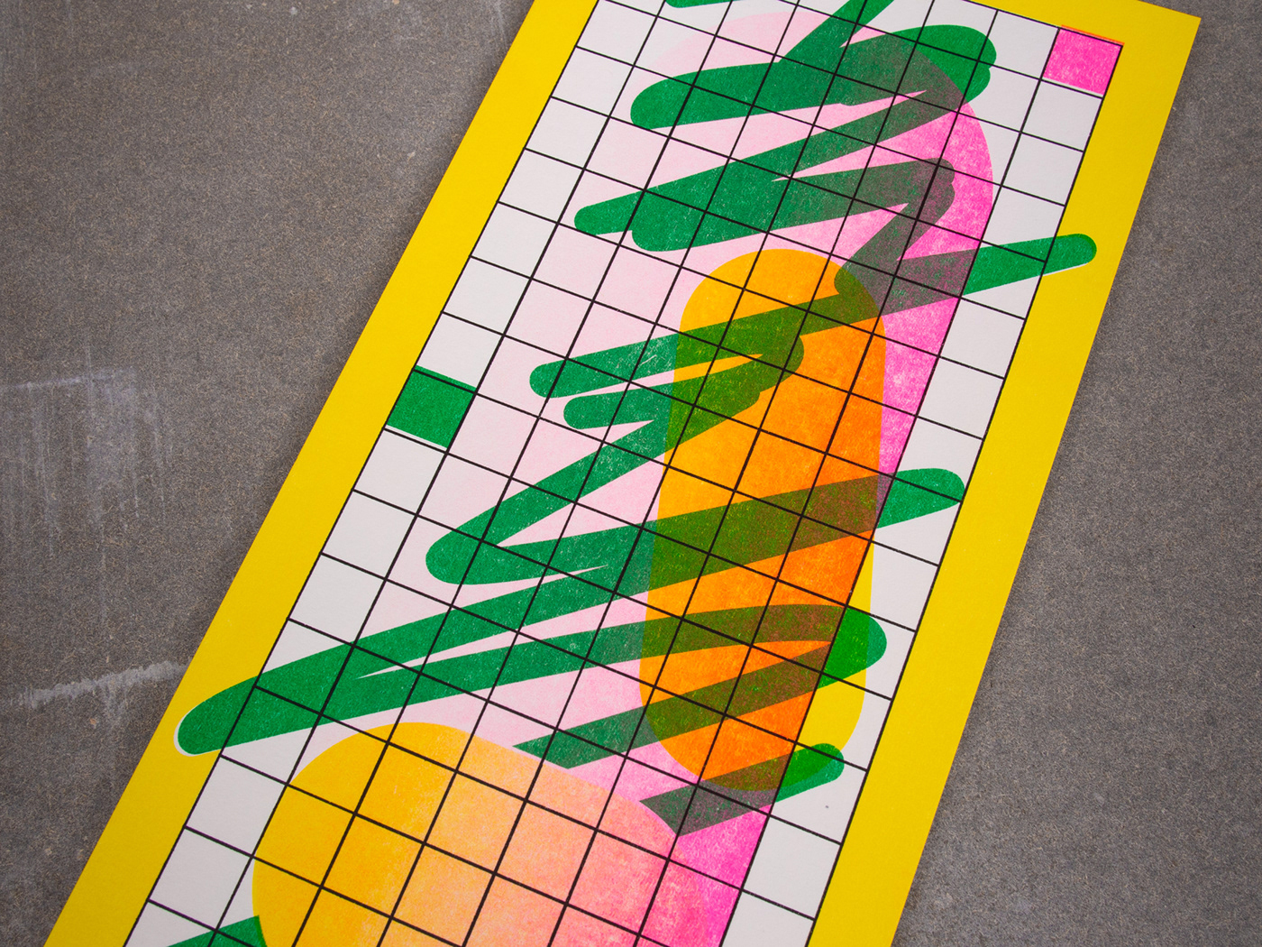 abstract calendar colorful design gradient grain Positive print Riso risograph