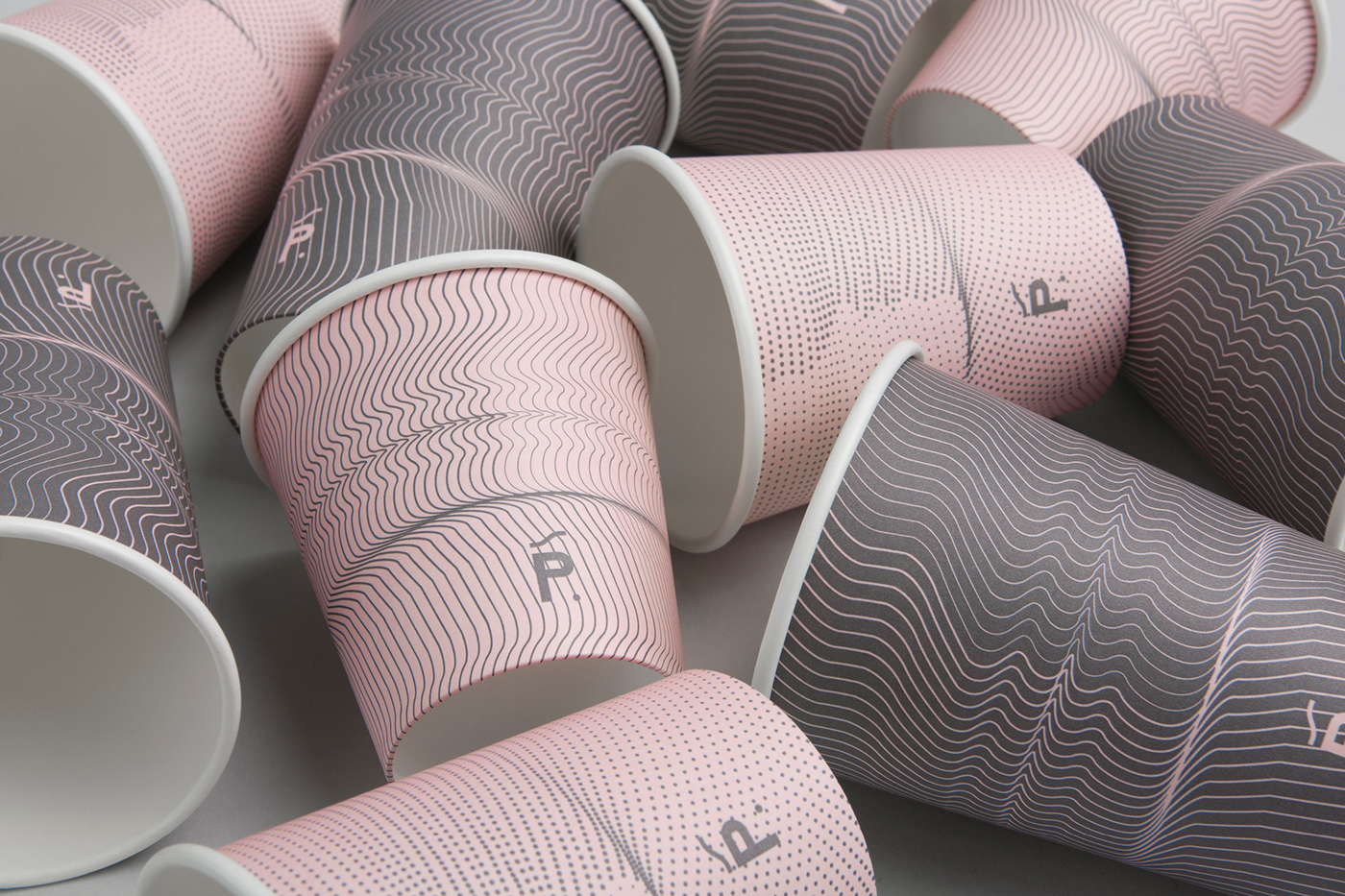 pink Blind Emboss cafe Coffee cups pattern feminine luxury modern contemporary