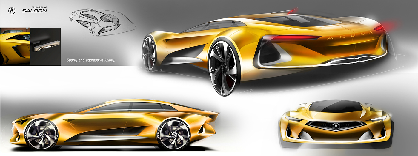 photoshop car design sketch rendering