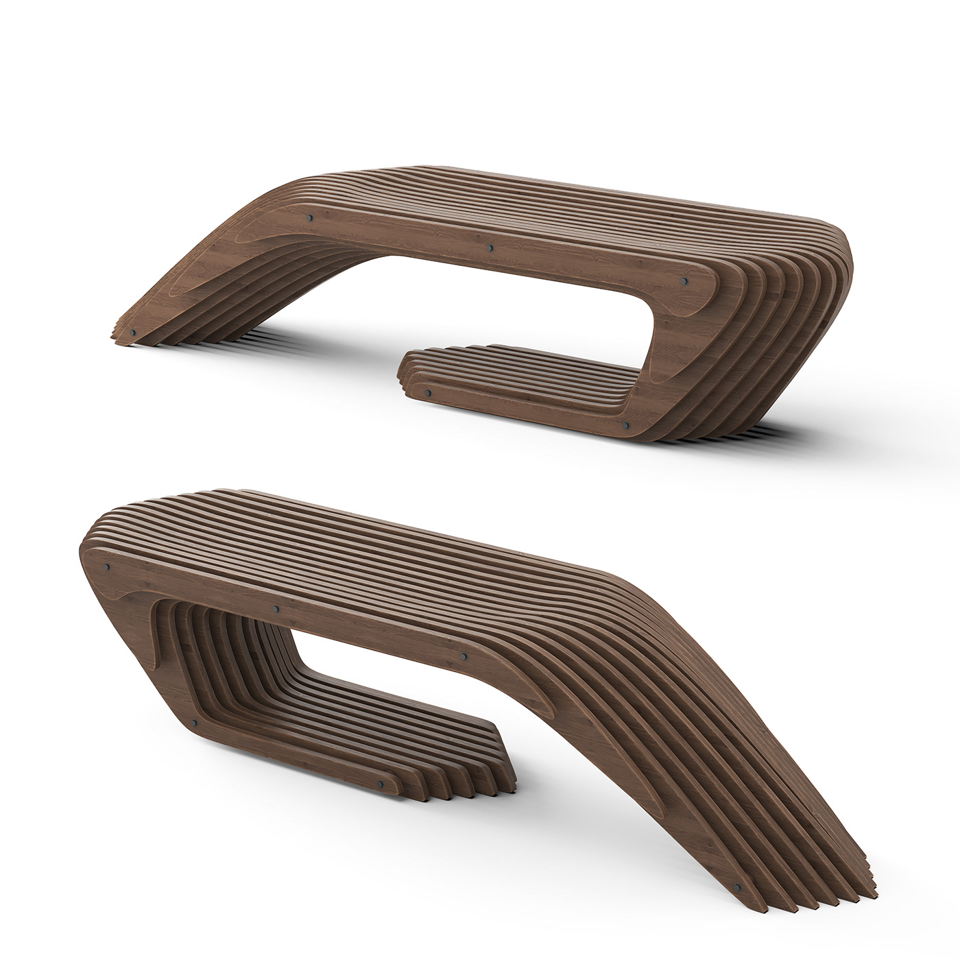 3D vray dxf parametric parametric design bench wooden cnc plywood garden bench