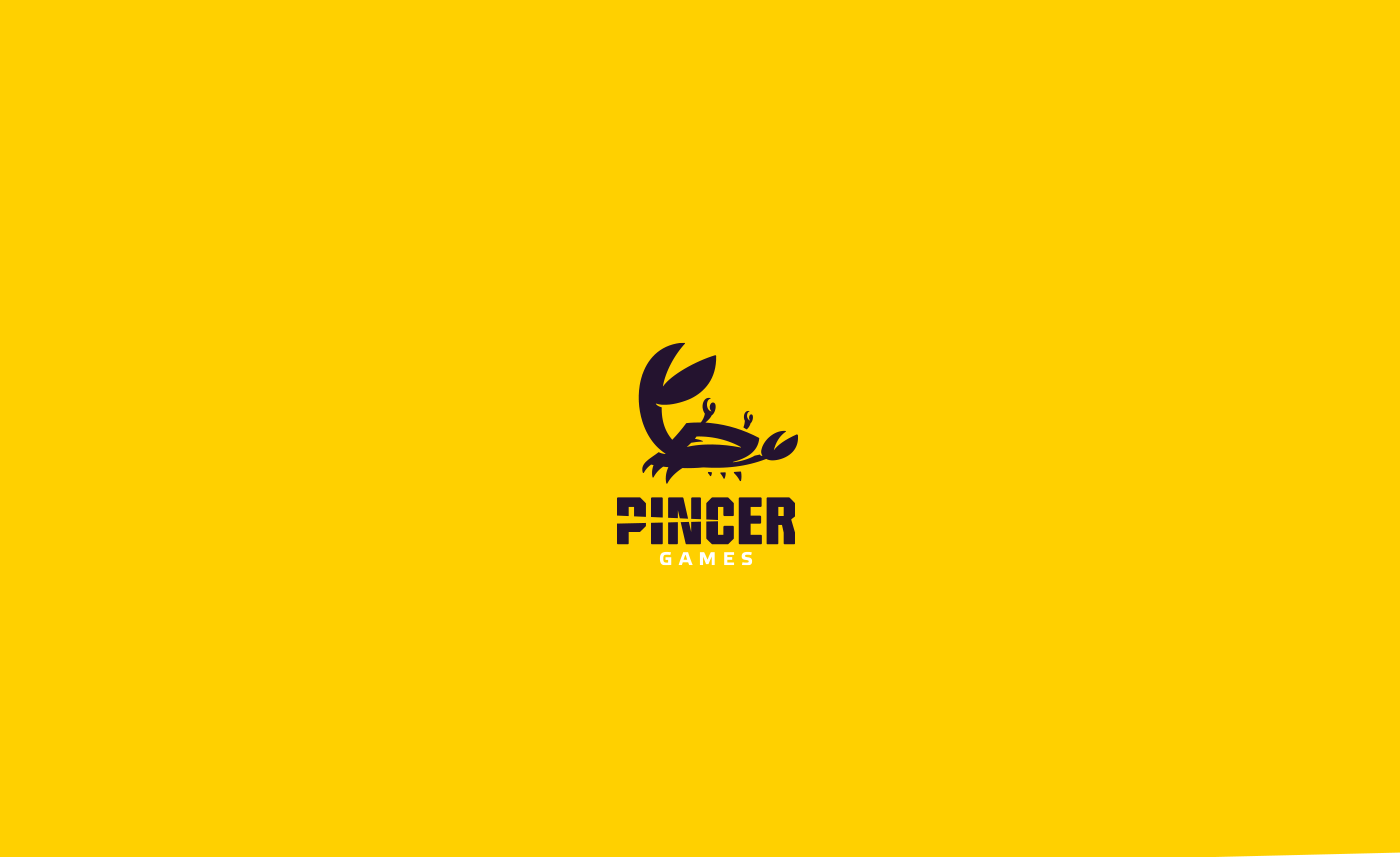pincer Games crab video-games logo personage redesign