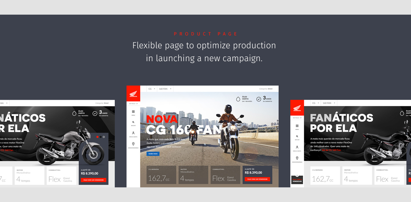 design Honda motorcycle Website Interface