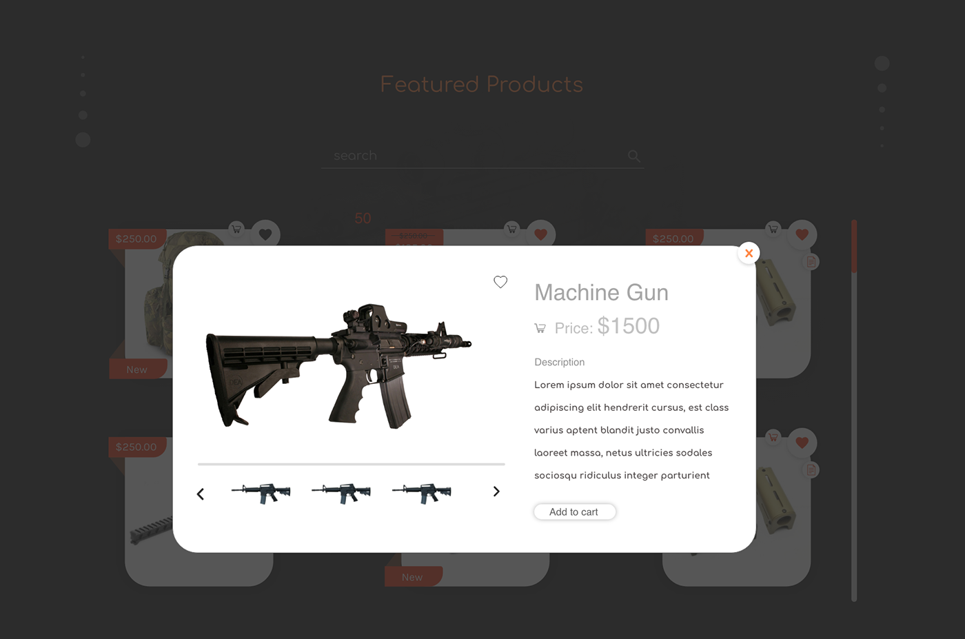 UI ux user interface Web Design  eComerce soldier armaments