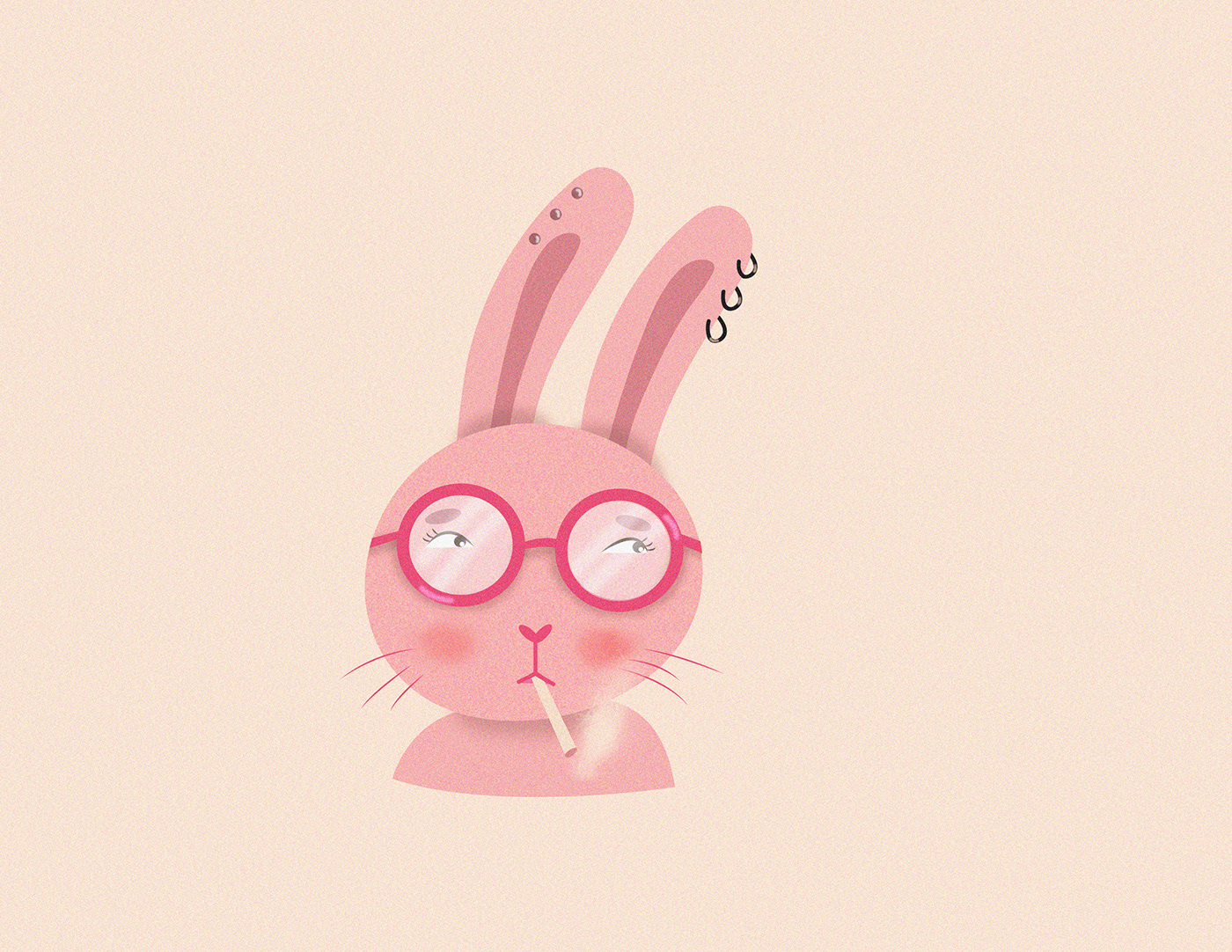 ILLUSTRATION  ilustracion afro pink bunny Cat cute
