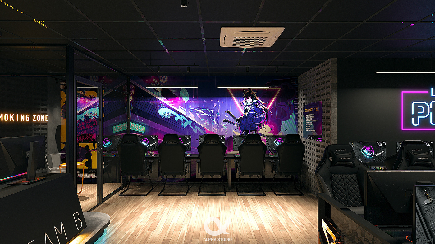 Gaming Gaming room interior design  3ds max corona Render